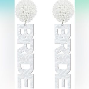 White Statement Earrings